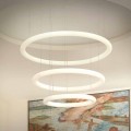 Candelabru cu design LED alb cu rozetă metalică Fabricat în Italia - Slide Giotto