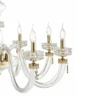 Candelabru clasic 12 lumini din sticlă italiană de lux lucrată manual - Salin Viadurini