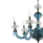Candelabru clasic 12 lumini din sticlă italiană de lux lucrată manual - Salin Viadurini