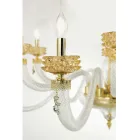 Candelabru clasic 12 lumini din sticlă italiană de lux lucrată manual - Salin Viadurini