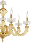 Candelabru clasic 12 lumini din sticlă italiană de lux lucrată manual - Salin Viadurini