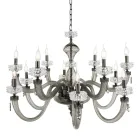 Candelabru clasic 12 lumini din sticlă italiană de lux lucrată manual - Salin Viadurini