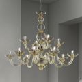Candelabru clasic 12 lumini din sticla venetiana Made in Italy - Foscarino