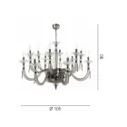 Candelabru Clasic 12 Lumini Sticla Suflata Detalii Florale - Bluminda Viadurini