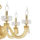 Candelabru clasic 18 lumini din sticlă italiană de lux lucrată manual - Salin Viadurini