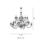 Candelabru clasic 18 lumini din sticlă italiană de lux lucrată manual - Salin Viadurini