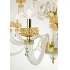 Candelabru clasic 18 lumini din sticlă italiană de lux lucrată manual - Salin Viadurini