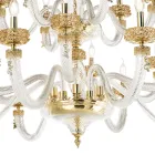 Candelabru clasic 18 lumini din sticlă italiană de lux lucrată manual - Salin Viadurini