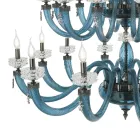 Candelabru clasic 18 lumini din sticlă italiană de lux lucrată manual - Salin Viadurini