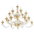 Candelabru clasic 18 lumini din sticlă italiană de lux lucrată manual - Salin Viadurini