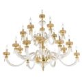 Candelabru clasic 18 lumini din sticlă italiană de lux lucrată manual - Salin