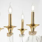 Candelabru clasic 18 lumini din sticla si cristale lucrate manual - Magrena Viadurini