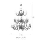 Candelabru clasic 30 de lumini din sticlă italiană de lux lucrată manual - salin Viadurini