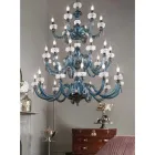 Candelabru clasic 30 de lumini din sticlă italiană de lux lucrată manual - salin Viadurini