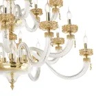 Candelabru clasic 30 de lumini din sticlă italiană de lux lucrată manual - salin Viadurini