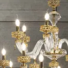 Candelabru clasic 30 de lumini din sticlă italiană de lux lucrată manual - salin Viadurini