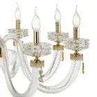 Candelabru clasic cu 6 lumini din sticla italiana de lux lucrata manual - Salin Viadurini