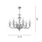 Candelabru clasic cu 6 lumini din sticla italiana de lux lucrata manual - Salin Viadurini