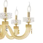 Candelabru clasic cu 6 lumini din sticlă italiană de lux lucrată manual - Salin Viadurini
