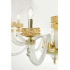 Candelabru clasic cu 6 lumini din sticla italiana de lux lucrata manual - Salin Viadurini