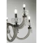 Candelabru clasic cu 6 lumini din sticlă italiană de lux lucrată manual - Salin Viadurini
