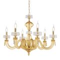 Candelabru clasic cu 6 lumini din sticlă italiană de lux lucrată manual - Salin
