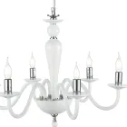 Candelabru clasic cu 6 lumini din sticlă și metal italian realizat manual - Oliver Viadurini