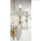 Candelabru clasic din sticlă suflată cu 6 lumini Detalii florale - Bluminda Viadurini