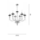 Candelabru clasic din sticlă suflată cu 6 lumini Detalii florale - Bluminda Viadurini