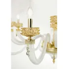 Candelabru clasic cu 8 lumini din sticla italiana de lux lucrata manual - salin Viadurini