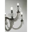 Candelabru clasic cu 8 lumini din sticla italiana de lux lucrata manual - salin Viadurini