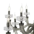 Candelabru clasic cu 8 lumini din sticlă italiană de lux lucrată manual - Salin Viadurini