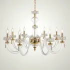 Candelabru clasic cu 8 lumini din sticlă italiană de lux lucrată manual - Salin Viadurini