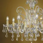 Candelabru clasic 8 lumini din sticla venetiana Made in Italy - Florentin Viadurini