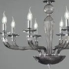 Candelabru clasic din sticlă și metal, realizat manual cu 8 lumini - Fievole Viadurini