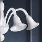 Candelabru clasic artizanal din sticlă venețiană albă suflată - Elsa Viadurini