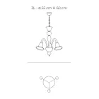 Candelabru clasic artizanal din sticlă venețiană albă suflată - Elsa Viadurini