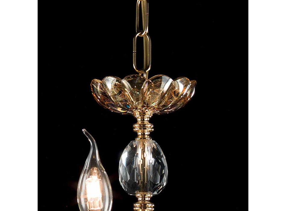 desgin clasic candelabru 9 lumini și fină de sticlă CRISallo Viadurini