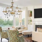 desgin clasic candelabru 9 lumini și fină de sticlă CRISallo Viadurini