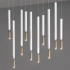 Candelabru cu 10 lumini LED din metal vopsit si cabluri reglabile - zada Viadurini