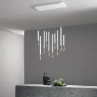 Candelabru cu 10 lumini LED din metal vopsit si cabluri reglabile - zada Viadurini