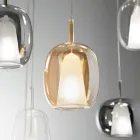 Candelabru cu 12 Lumini din Sticlă și Sârmă Transparentă Made in Italy - Trilly Viadurini