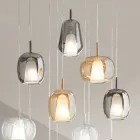 Candelabru cu 12 Lumini din Sticlă și Sârmă Transparentă Made in Italy - Trilly Viadurini