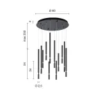 Candelabru cu 12 lumini LED din metal vopsit si cabluri reglabile - zada Viadurini