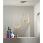 Candelabru cu 2 LED-uri cu inserție detașabilă din sticlă granulată - Catalpa Viadurini
