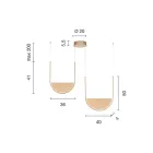 Candelabru cu 2 LED-uri cu inserție detașabilă din sticlă granulată - Catalpa Viadurini