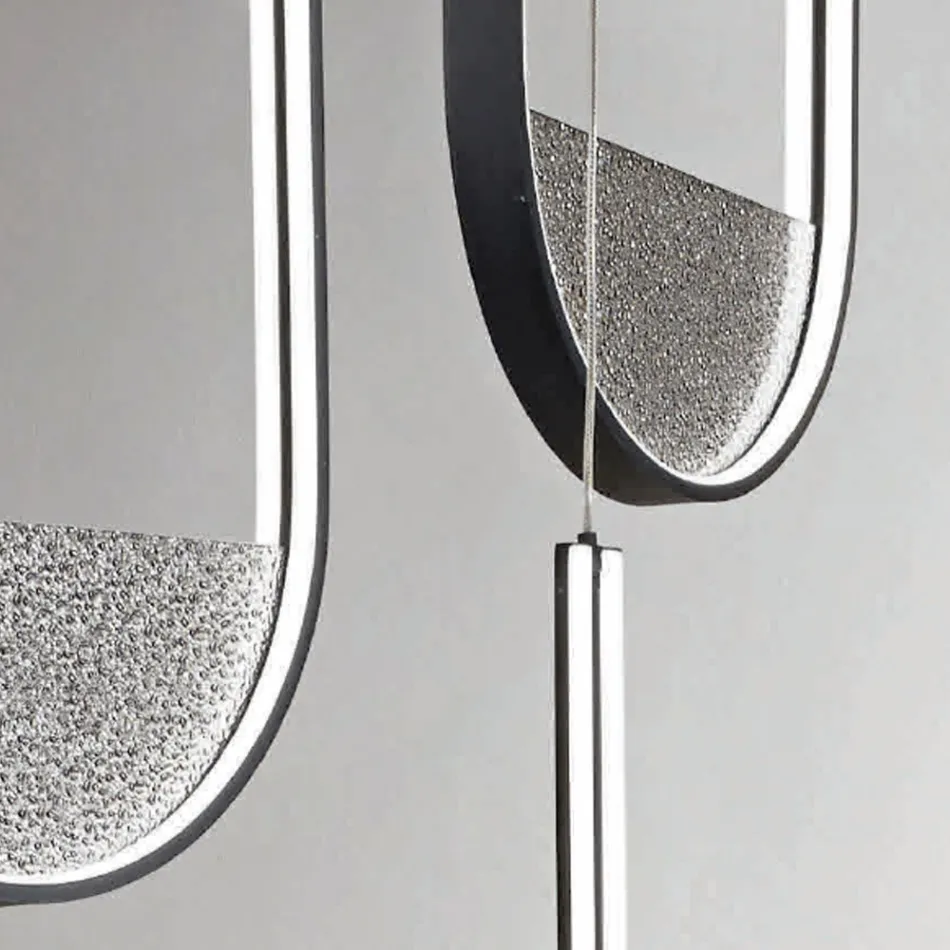 Candelabru cu 3 LED-uri cu inserție detașabilă din sticlă granulată - Catalpa Viadurini