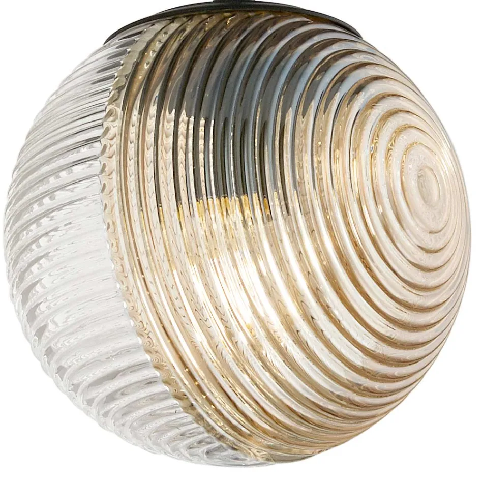 Candelabru cu 3 lumini din sticla suflata in forma de sfera Made in Italy - Prilla Viadurini