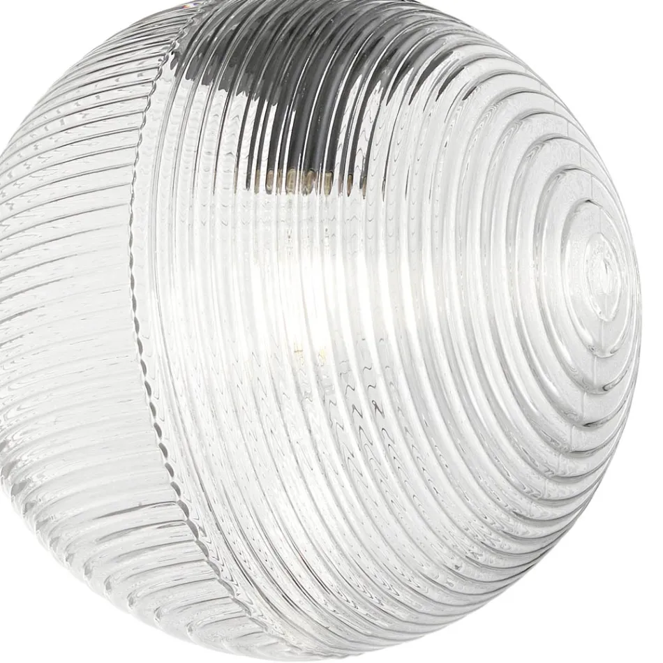 Candelabru cu 3 lumini din sticla suflata in forma de sfera Made in Italy - Prilla Viadurini