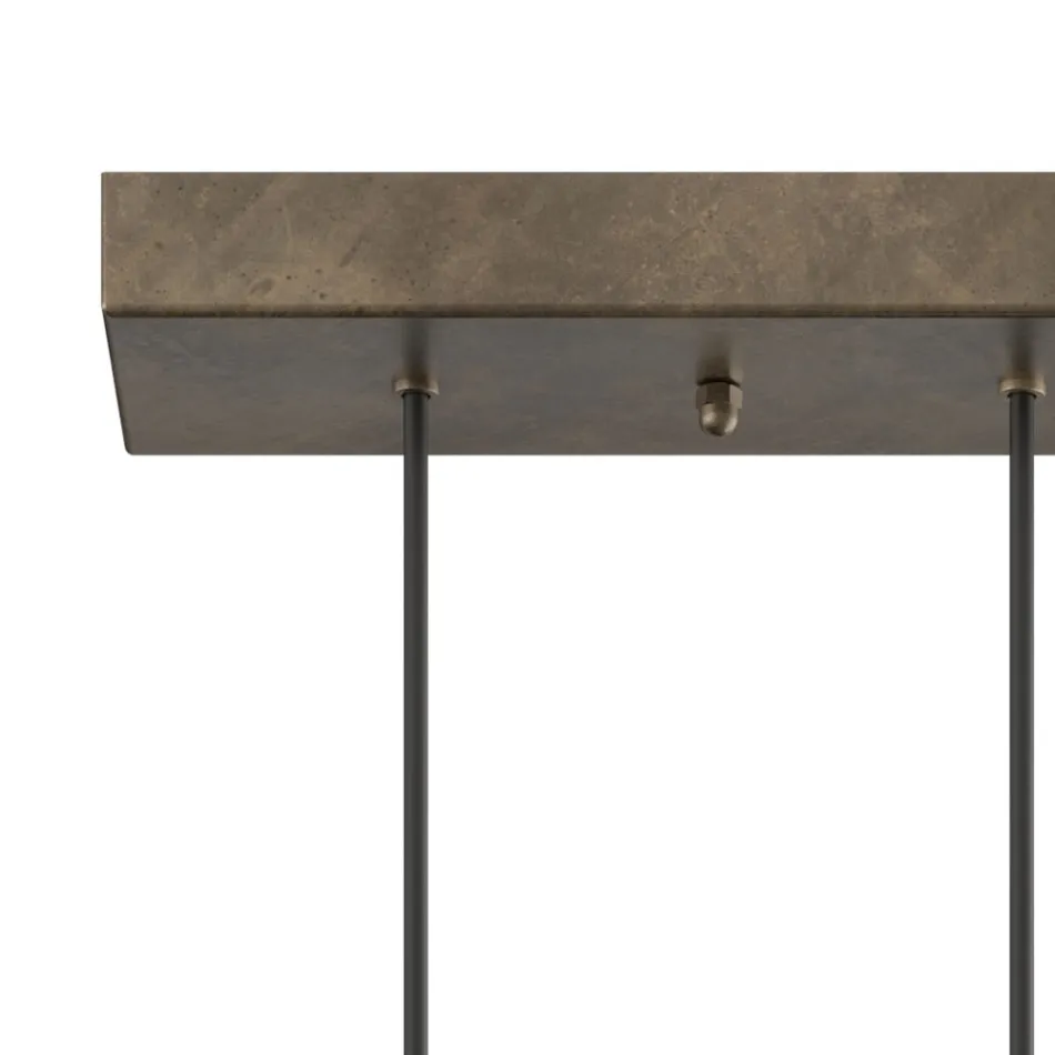 Candelabru cu 5 Lumini din Fier si Sticla Made in Italy - Innorat Viadurini